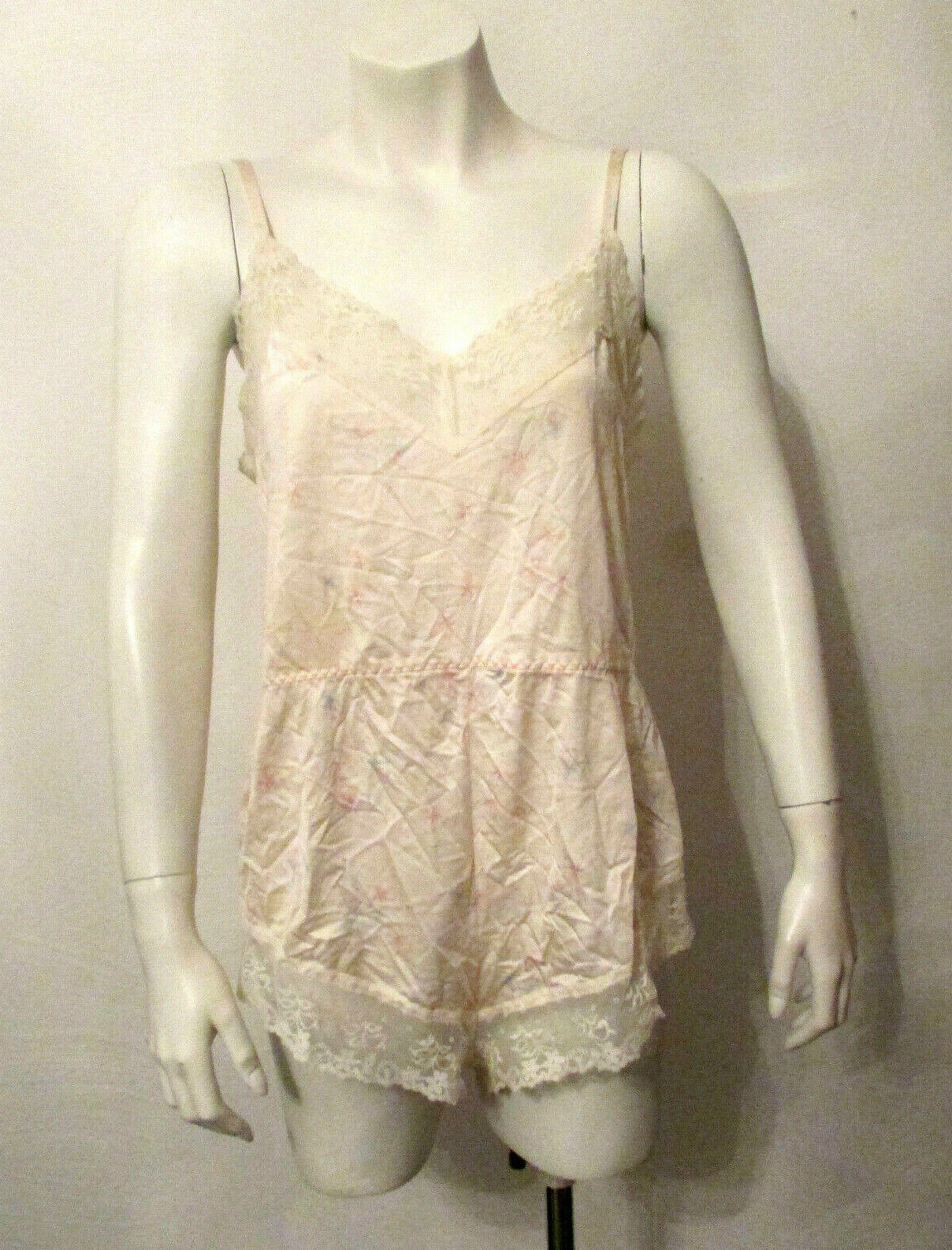 Vtg Christian Dior Intimates Floral Lace Trim Ted… - image 1
