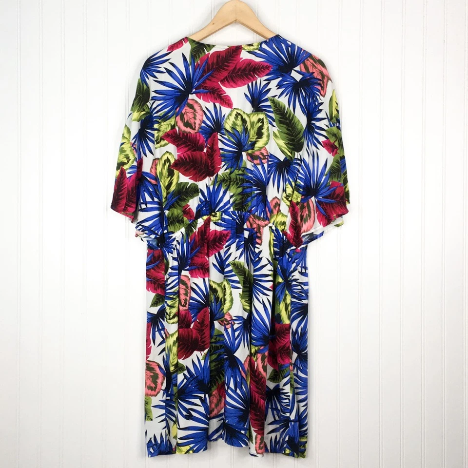 L*espacio Mujer Natación Cubre Multicolor Hawaiano Cuello en V Anthropologie L Nuevo Foto 2 de 4
