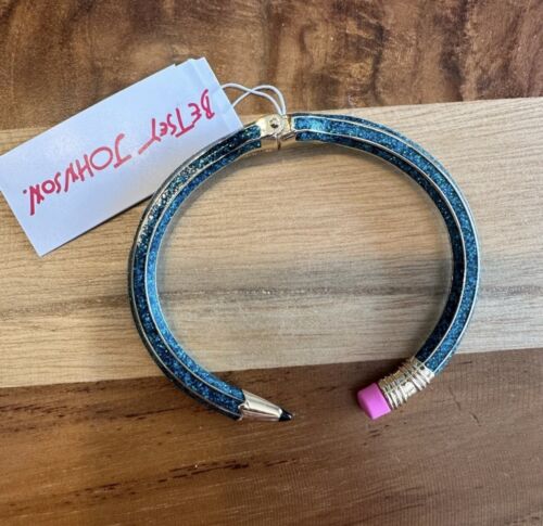 Betsey Johnson Back to School Pencil Bangle Pink Gold Blue|Green (Teal) U Choose