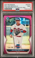 William Bergolla 2023 Bowman Chrome Prospects Fuschia /199 PSA 9 #BCP67