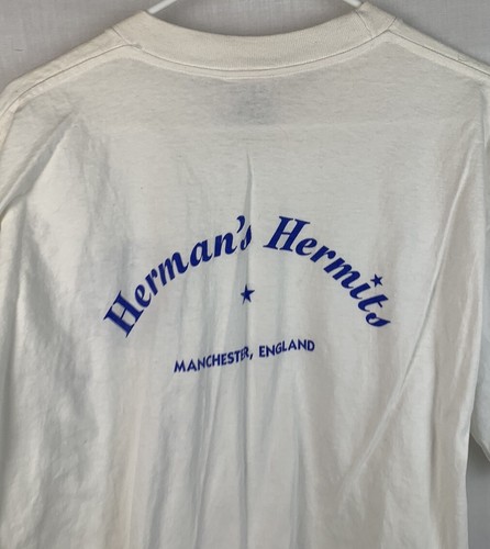 Vintage Herman's Hermits T Shirt World Tour Peter Noone Rock Manchester Band