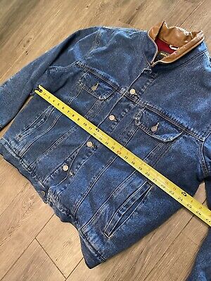 Vtg Woolrich Denim Wool Blanket Lined Jean Jacket Mens L Vtg Woolrich Denim Wool Blanket Lined Jean Jacket Mens L