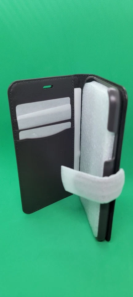 COACH Signature iPhone X XR Folio Case Wallet Khaki Saddle 3 credit cards slot - Image 3 of 4