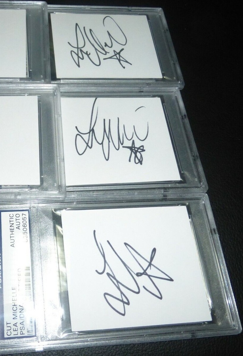 Lea Michele Signed Cut Index Card PSA/DNA COA Glee Autograph