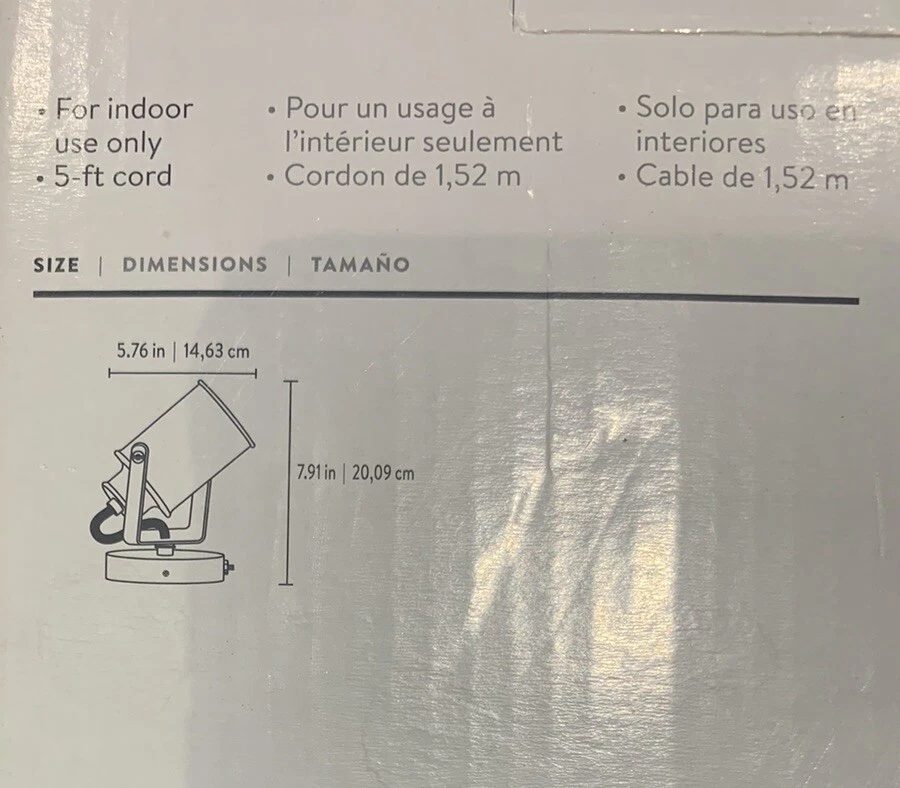 Nuevo en caja Portafolio Luz Decorativa Acabado Bronce Interior 5 Pies Cable Foto 3 de 3