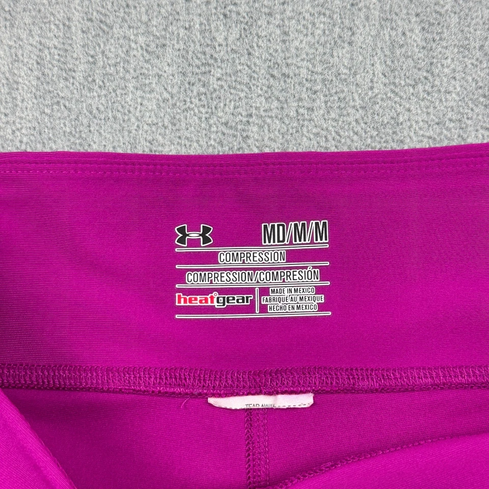 Under Armour 短裤女式中号紫色 HeatGear 压缩训练紧身衣 — 第 3/4 张图片