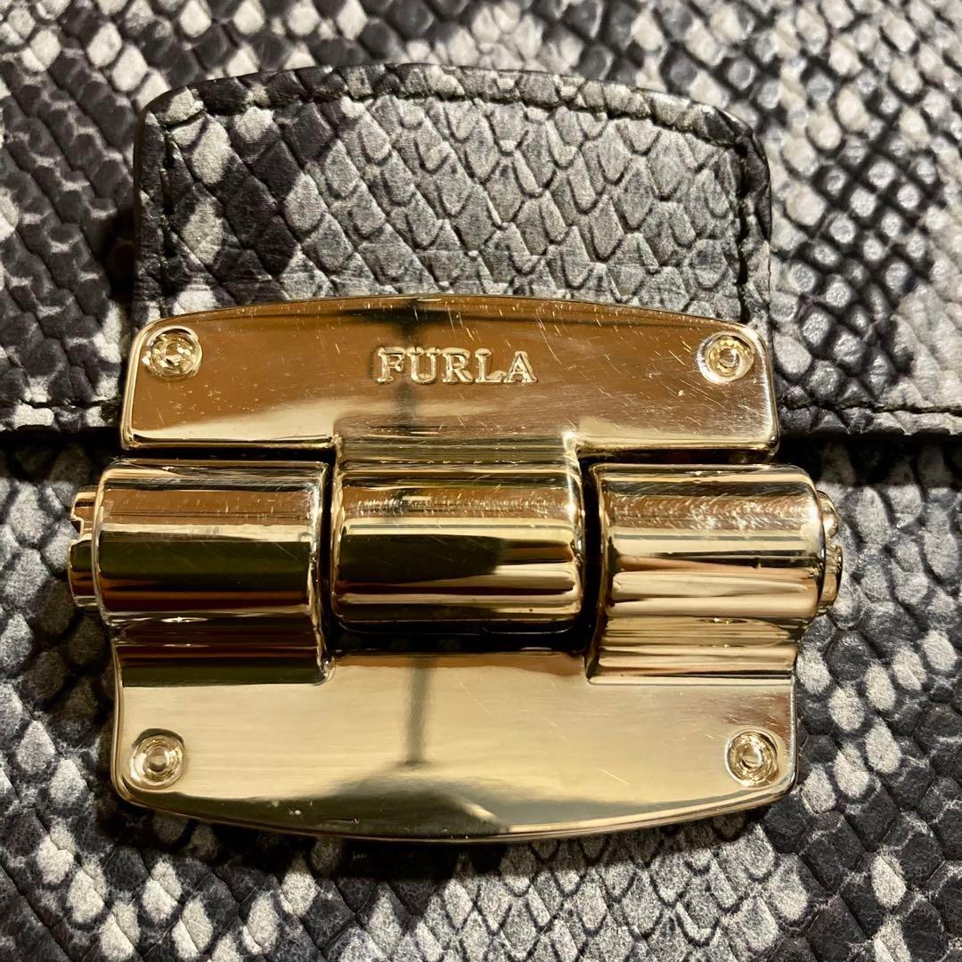 FURLA Python Snake Pattern Tote Handbag with Poch… - image 7