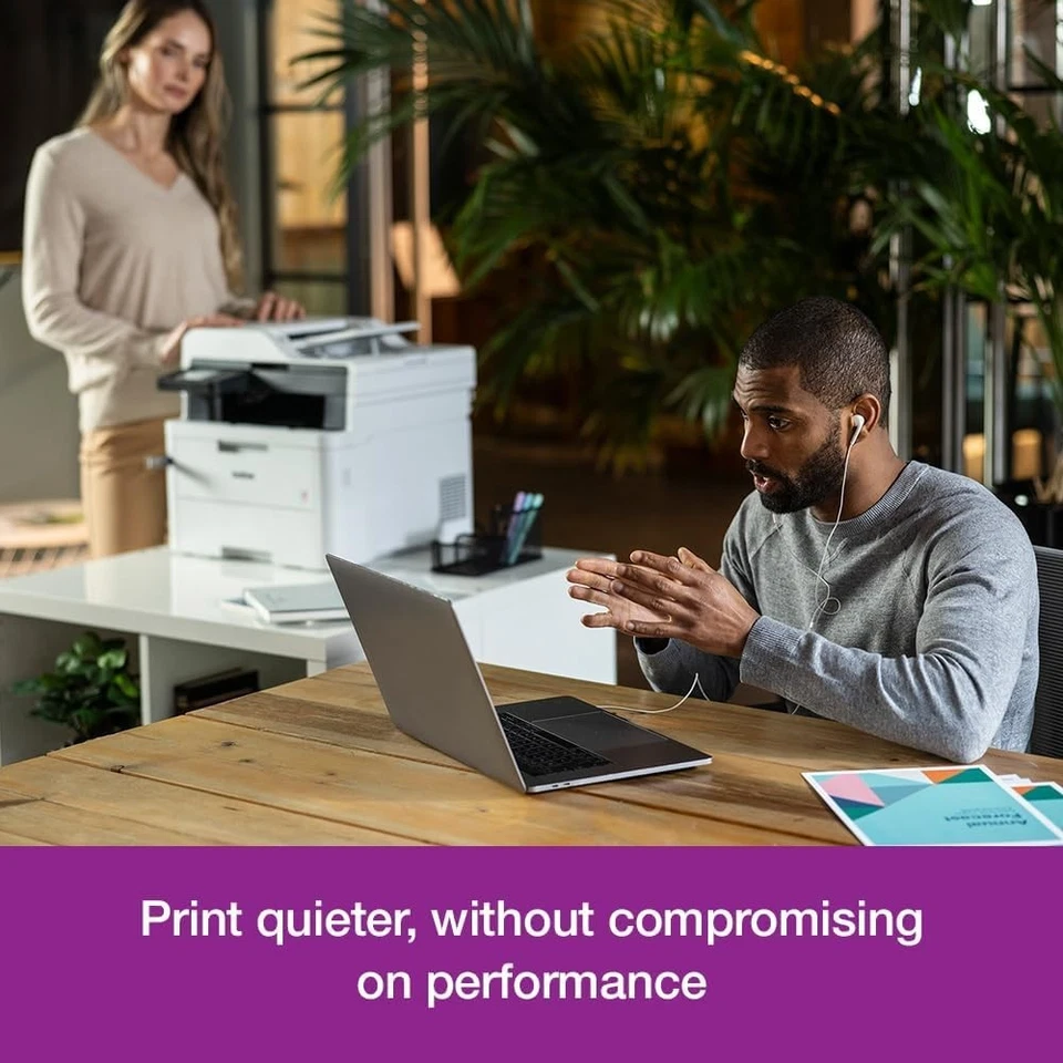 All-in-One Colour LED Printer A4 USB Wi-Fi Duplex Grey Office - Image 3 of 4