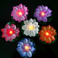 6 Pcs Diwali Lotus Lamp Decorations, Led Waterproof Flameless Lotus Tea Light...