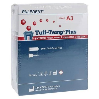 Pulpdent TTPA35 Tuff-Temp Plus Crown & Bridge Resin Automix Cartridge A3.5 50mL