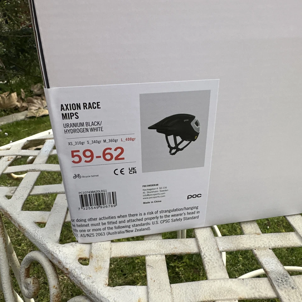 POC Axion Race MIPS Casco de Bicicleta Uranio Negro/Blanco Talla L. 59-62 NUEVO Foto 2 de 4