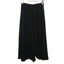Pleats Please Issey Miyake Black Flared Random Hem Skirt Elastic Waist Size 1