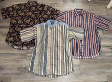 VTG 90  s lot cotton casual button down shirts men  s size M EUC grandpa core
