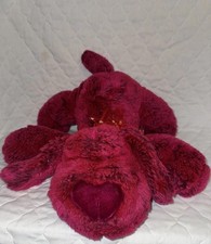 Dan Dee Magenta Red Hound Puppy Dog Plush 16" Laying Down Heart Nose Floppy