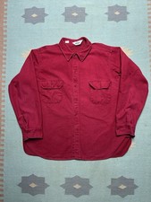 Vintage long sleeve button shirt Woolrich chamois brushed cotton soft red XL