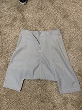 Comme des Gar ons Black Label Drop Crotch Gray Hex Pattern Shorts Size 34 Waist