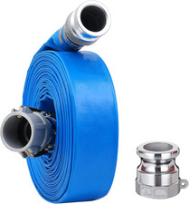Heavy Duty 2" x 100ft PVC Lay Flat Discharge Hose with Camlock Fittings