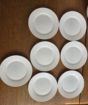 GORHAM Breckenridge Bread Dessert Plates White Bone  China 6 5/8'' Set of 7