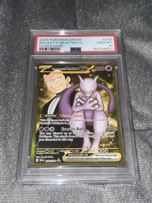 2025 POKEMON DESTINED RIVALS ROCKET S MEWTWO EX #240 PSA 10