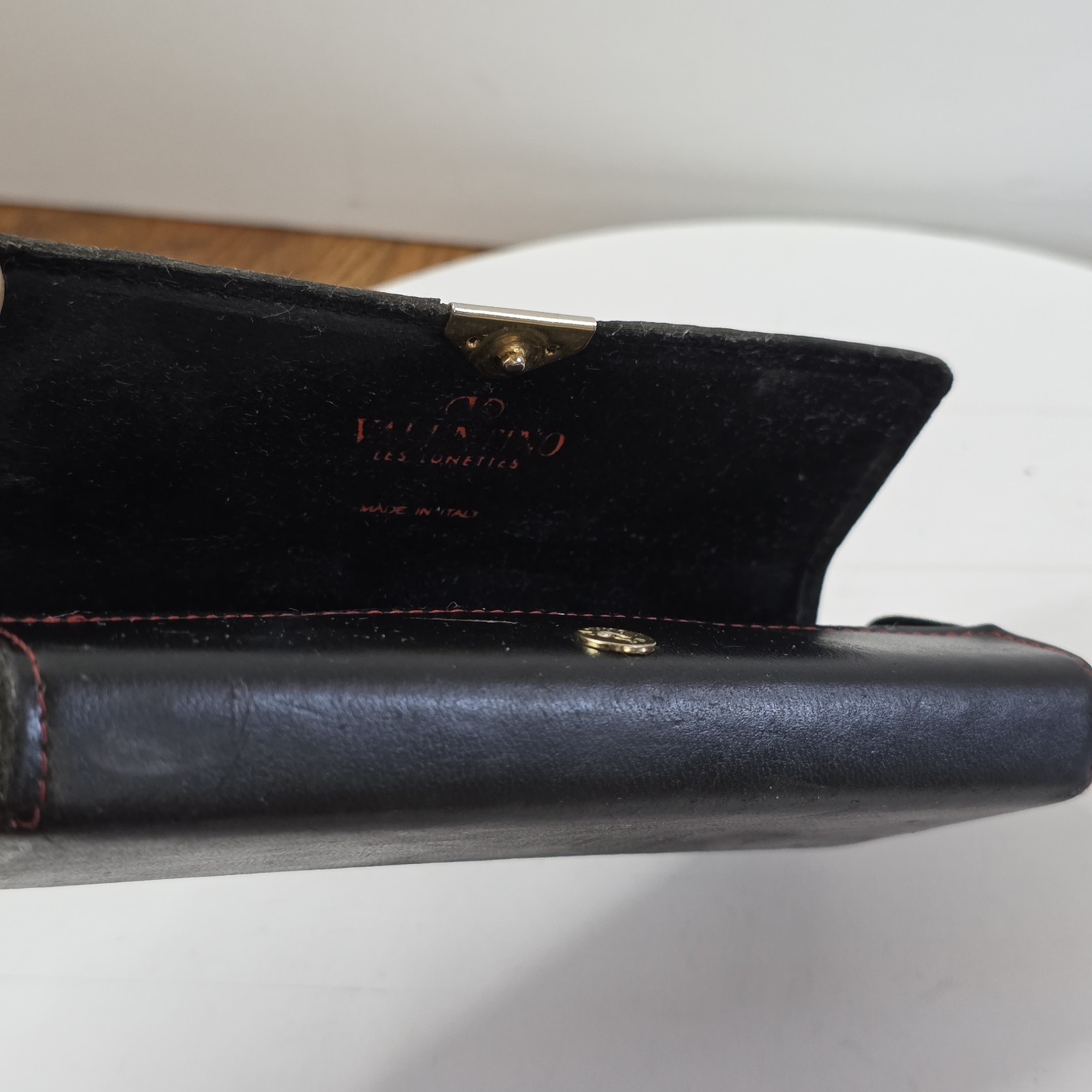 Vintage Valentino Les Lunettes Eyeglasses Case Black/Red Stitching Made in Italy thumbnail 9