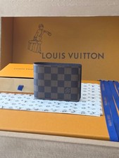Louis Men  s Damier Graphite Leather Bifold Wallet NEW