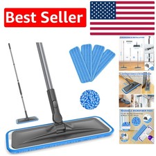 Adjustable 59" Microfiber Mop with 4 Washable Pads - Effortless Floor Cleaning