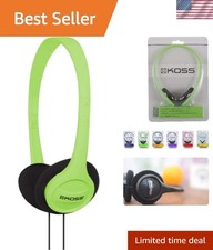 Portable On-Ear Headphone with Adjustable Headband - Green, 8.7 x 6.2 x 2.0