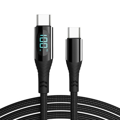 USB-C to USB-C 100W PD Fast Charging Cable Type C Cord with LED Display