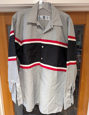 Red Kap SP14 Men's L Work Shirt Gray/Black/Red/White Twill Poly/Cotton