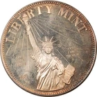 1987 VINTAGE 1 OZ .999 LIBERTY MINT SILVER ROUND STATUE OF LIBERTY - ORIGINAL!