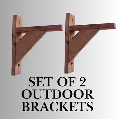 Set of 2 Cedar Window Box Support Brackets 8''x6''  Fits Window Box or Railing Box