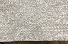 Elegant Beige Textured Jacquard Table Runner with Fringe 57 x 13 C