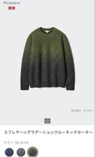 UNIQLO JW Anderson Souffle Yarn Gradation Crew Neck Sweater Olive L 24AW New