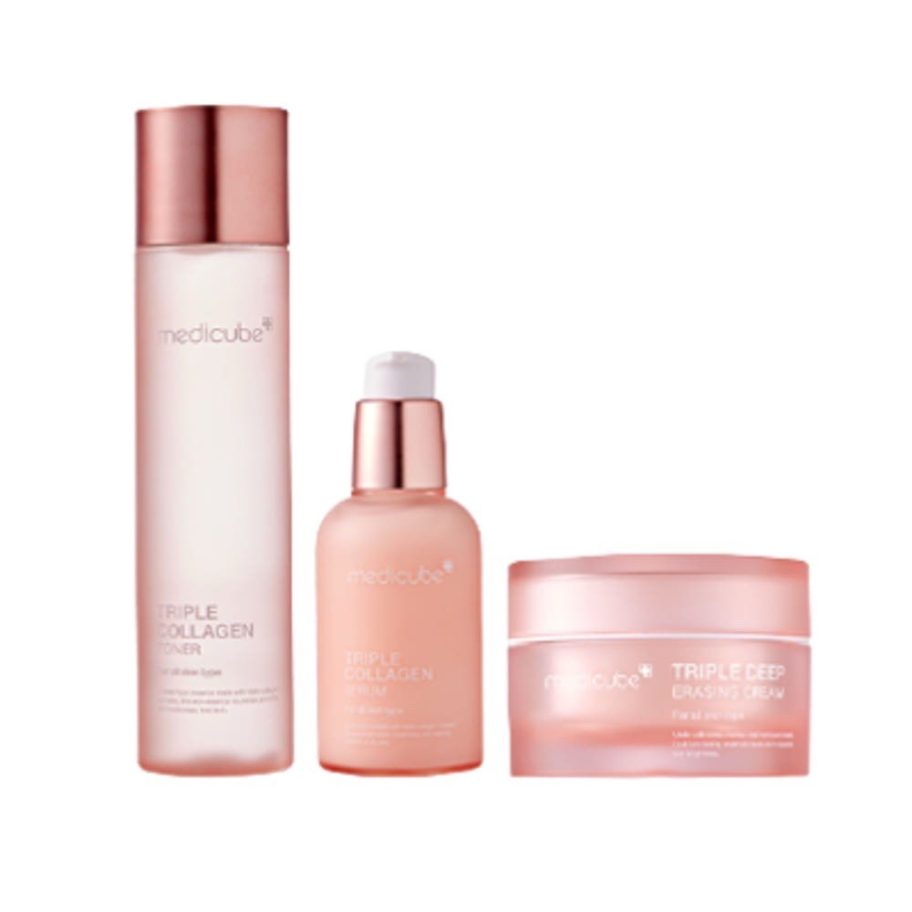 Medicube Triple Collagen Skin Care Set 3 Items Toner Serum Cream