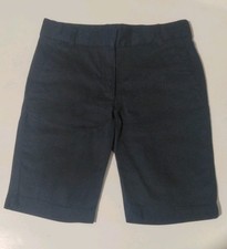 Chaps Girls Blue Adjustable Waist School Uniform Bermuda Shorts Size 8 Regular