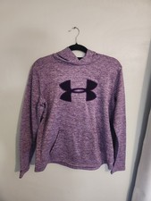 Under Armour Hoodie Womens Medium Sweatshirt Purple ColdGear Outdoors Storm Logo