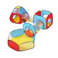 5 in 1 Kids Play Tent with Tunnel, Basketball Hoop for Boys, Girls, Babies