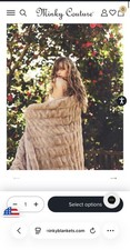 Minky Couture Light Brown Blanket New  349 Value Size Grande 60  X 84  