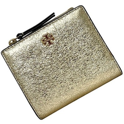 Tory Burch Bi-fold Wallet, Gold, Emerson, 34366 701, Leather,
