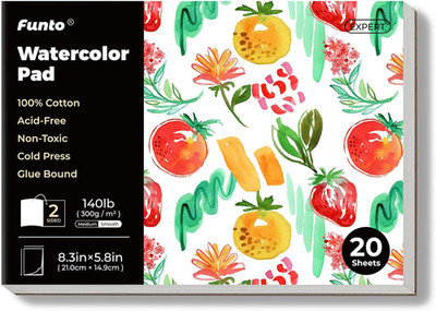 Watercolor Pads, 100% Cotton, 20 Sheets, 8.3X 5.8 , 140lb/300gsm, Glue Bound, Do