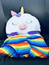 Happy Napper Kid Rainbow Unicorn Sleepingbag Transform Kids Nap Sack Soft Cozy