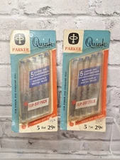 VINTAGE PEN INK CARTRIDGES REFILLS Parker Quink  Eversharp 2 PACKS New Old Stock