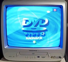 Magnavox CD130MW8 13in CRT TV Built-In DVD Player Silver 480i Works Perfectly 