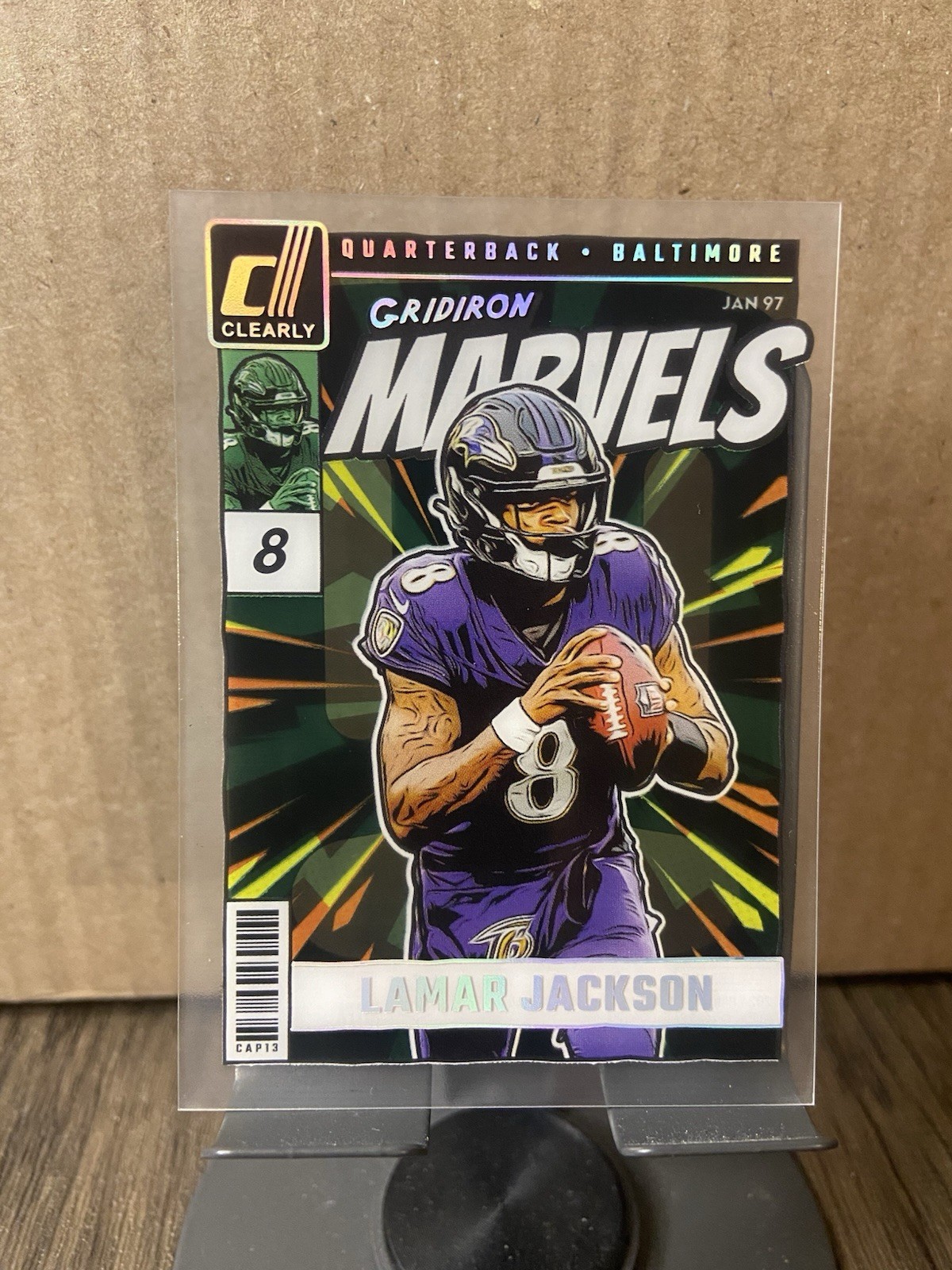 2024 Panini Clearly Donruss - Gridiron Marvels Lamar Jackson #3 Case Hit SSP