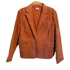 THINK TANK Ladies L SUEDE Coral BLAZER/JACKET Single Button Lining Work Classic