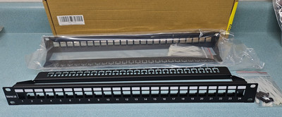 2pk Metamas Lab 1U 24 Port Blank Keystone Patch Panel Rackmount/Wall Mount 19''