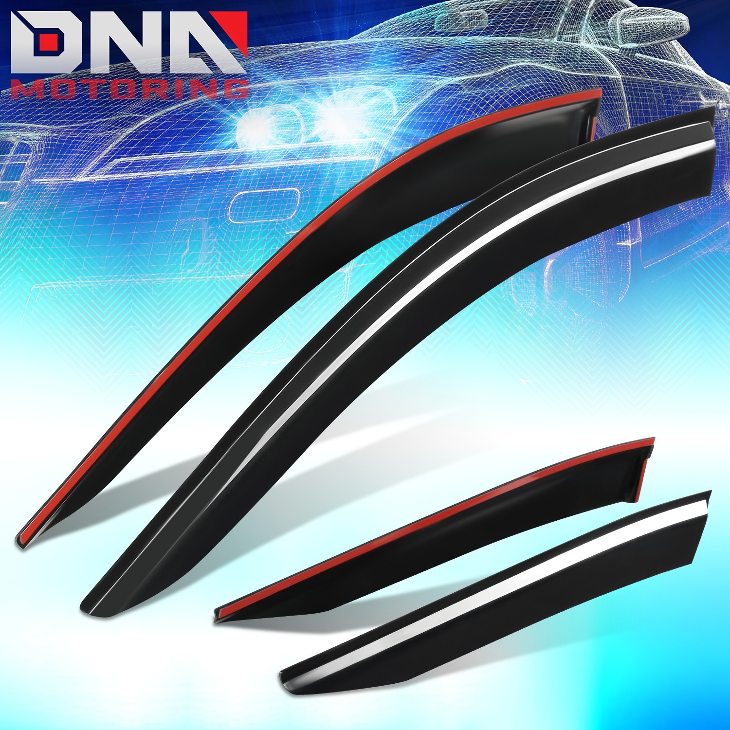 For 2016-2022 Toyota Prius Window Visor Tape-On Sun Rain Guard Deflector 4Pcs