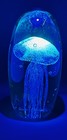 Art Glass Jellyfish Paperweight UV Reactive Glow 5 1/2" high 3" wide — photo 10