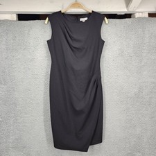 Calvin Klein Womens Black Draped Sleeveless Sheath Dress Size 4P