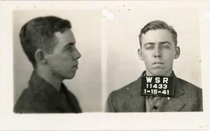 Patrick Gaffney -- Automobile Theft orig 1940s Washington Prison Mug Shot Photo